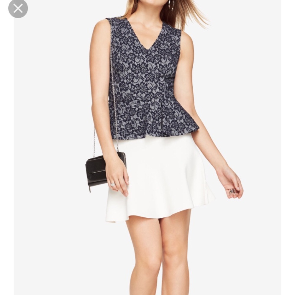 BCBGMaxAzria Amaya Lace Peplum Top